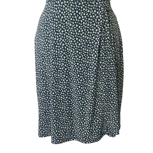 Stitch Fix Kaileigh Size Small Slinky Knit Faux Wrap Dress Sleeveless Navy Green - Picture 3 of 8